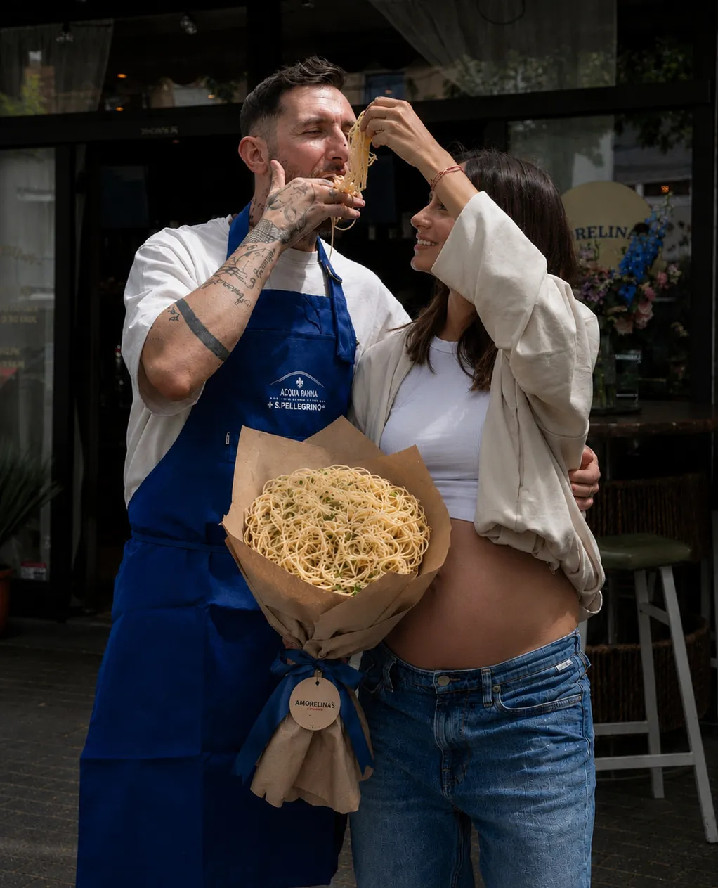 Pasquale & Isabelle vor dem Amorelina's